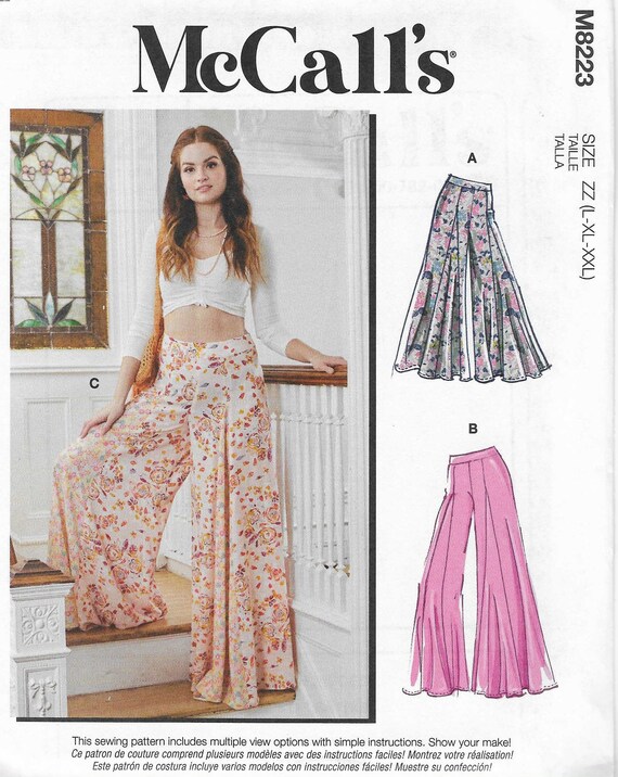 Easy Sewing Pattern for Womens Pants, Wide Leg Pants, Palazzo Pants, Summer  Pants, New Mccalls 8223, Size XS-M and L-XXL, Uncut and FF - Etsy