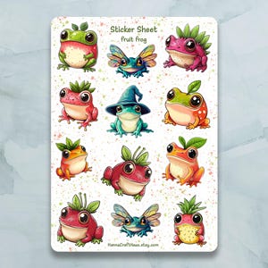 Stickervel Fruitkikker: set van 12 stickers voor dagboek, planner, scrapbooking en meer