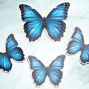 Vinylsticker blauwe vlinder - Stickers voor dagboek, planner, scrapbooking en meer