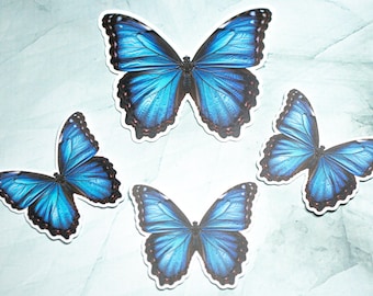 Blue Butterfly Vinyl Sticker - Stickers for Journal, Planner, Scrapbooking and more