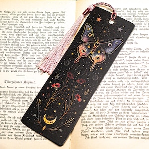 Segnalibro Night Moth - Accessori per libri, Segnalibro illustrato, Lettura, Regalo per amanti dei libri, Segnalibro di carta, Accessorio per la lettura, Diario