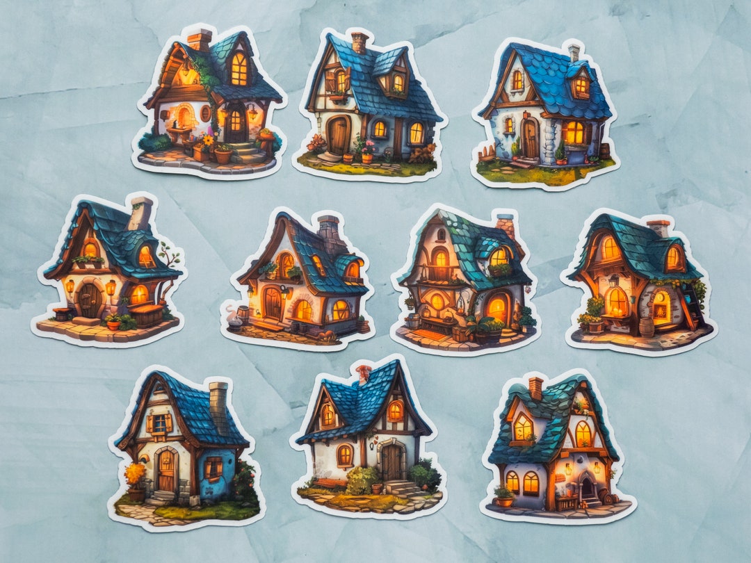 Cozy House Stickers - Set of 10 Stickers 5x5 Cm - Perfect for ...
