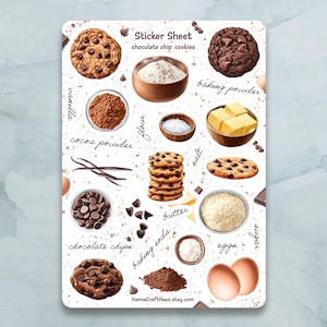 Cookies Sticker Sheet - Set von 20+ Sticker für Journal, Planer, Scrapbooking und mehr