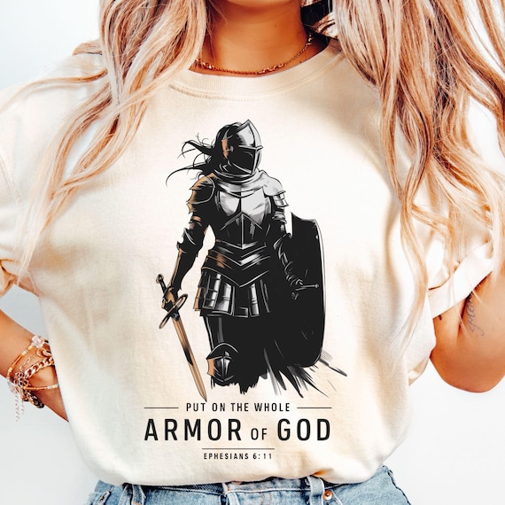 Armor Of God PNG Sublimation Design, Woman Shirt Design, Bible Verse Ephesians, Ephesians 6, Christian Jesus Shirt, Woman Of Faith PNG File