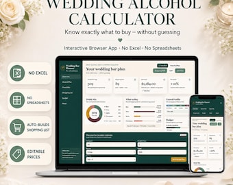 Wedding Alcohol Calculator: Fully Automated Bar Planner, Shopping List & Budget App