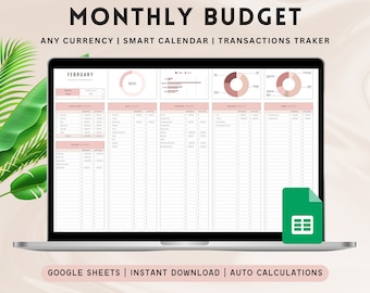 Monthly Budget Spreadsheets for Google Sheets, Budget Template, Budget Sheet, Paycheck Budget, Weekly Budget, Personal Finance Planner