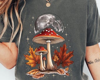 Vintage Celestial Moon Mushroom PNG Sublimation Design, Cottagecore Shirt, Boho Mushroom PNG, Boho Lunar Moon Png, Mystical Moon Digital Art