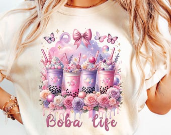 Boba Tea PNG: Kawaii Pastel Design (Digital File)