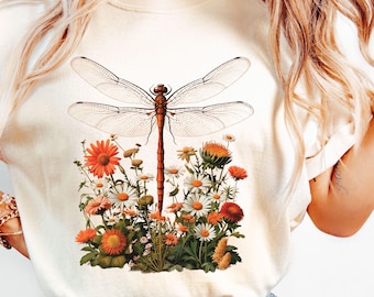 Libelle Floral PNG: Cottagecore Shirt Design (Digitaler Download)