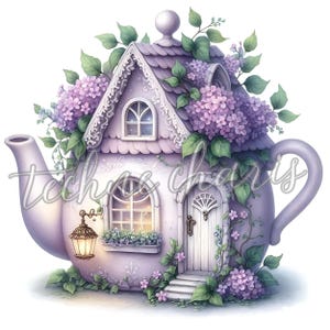 Whimsical Fairy House Clipart | Cozy Fairy Cottages, Printable Watercolor Art | 10 High-Quality JPGs for Papercraft & Junk Journals