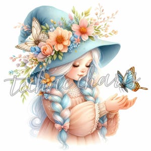 Schmetterling Gartenzwerg Clipart | 10 hochwertige 300 DPI JPEGs | Junk Journal Ephemera | Scrapbooking Wichtel | Basteln | Digitaler Download