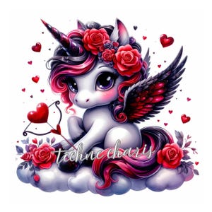 Whimsical Baby Unicorn Cliparts | 10 High Quality JPEGs, Romantic Unicorn, Card Crafting, Junk Journal, Digital Download, Commercial Use
