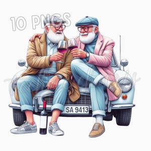 10 PNG Elegante Männer Trinken Wein Clipart | Klassische Freunde versammeln sich Kunst | Gentlemen Wein Illustration für Kunsthandwerk, Karten, Dekor