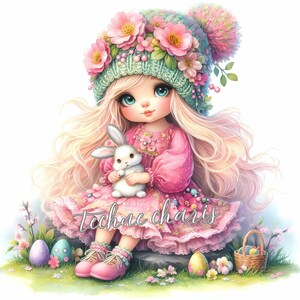Clipart di gnomi pasquali / 10 JPEG di alta qualità a 300 DPI / Arti stampabili di Pasqua / Creazione di artigianato / Diario di spazzatura / Scrapbooking / Creazione di biglietti