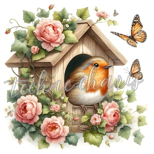 Cute Summer Bird Clipart | 10 JPGs de 300 DPI de alta qualidade | Pássaros em aquarela para scrapbooking, cartões, convites e projetos de artesanato de verão