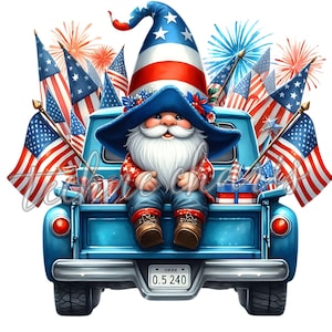 10 PNG, lot de cliparts gnome patriotique, 4 juillet PNG, Memorial Day png, drapeau américain PNG, jour des anciens combattants, fierté américaine, usage Commercial