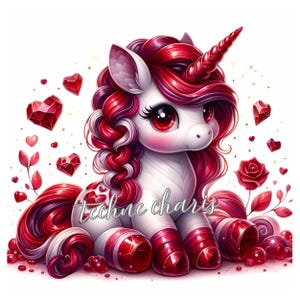 Valentines Unicorn Cliparts | Set of 10 High Quality JPEGs Card Crafting Junk Journal Digital Download Romantic Sweet Unicorn Commercial Use