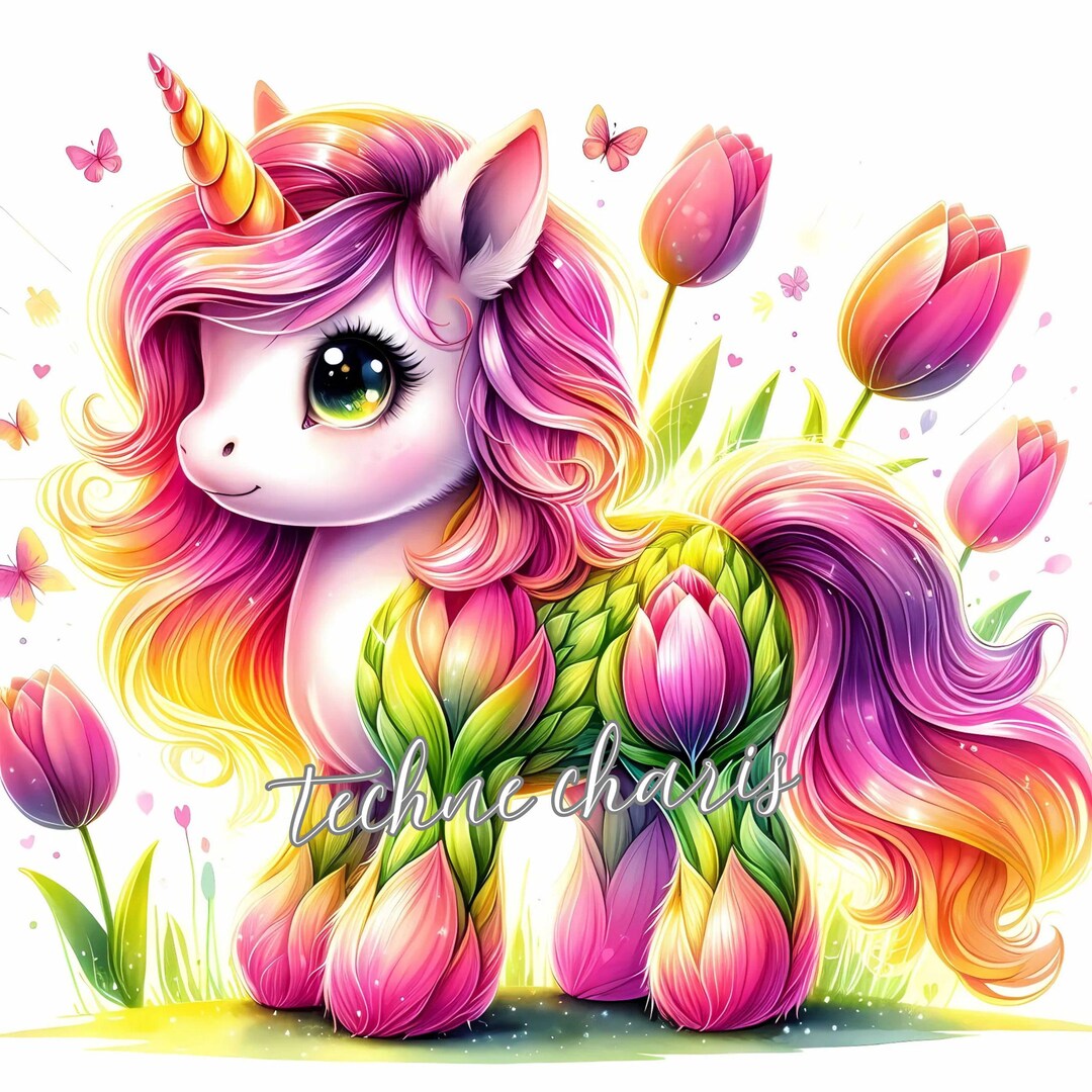 Spring Floral Unicorns Clipart | Set of 10 High Quality 300 DPI Jpegs ...