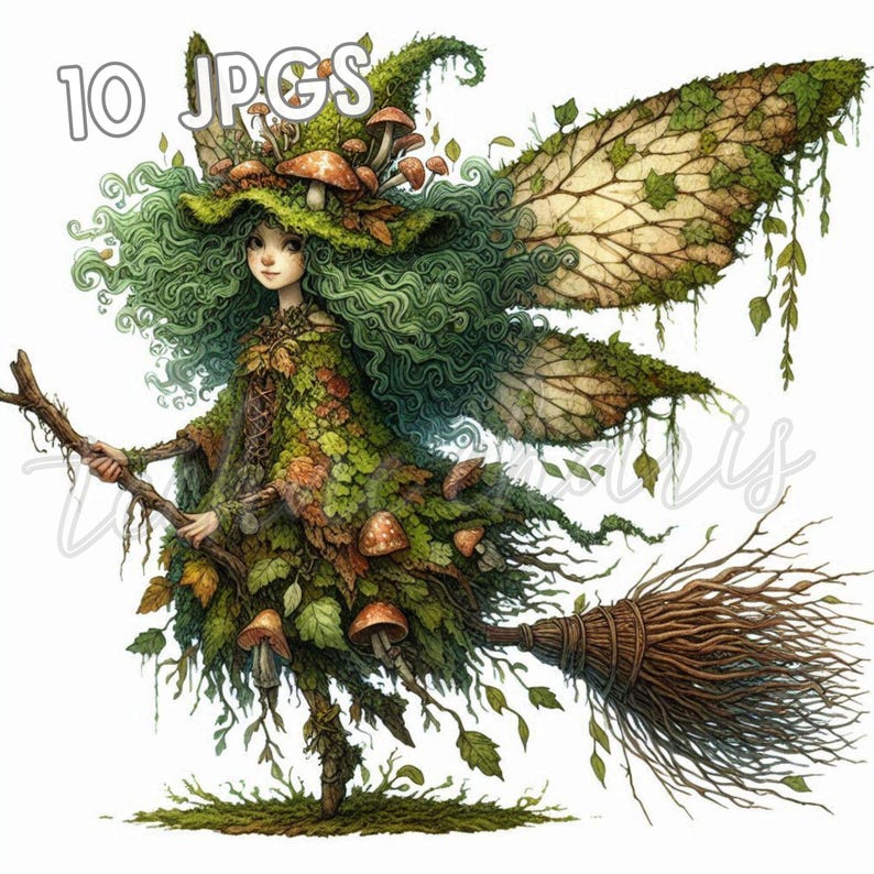 Forest Hex Fairy Clipart | Woodland Halloween Art (10 Jpgs) - Etsy