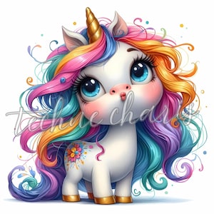 10 Quirky Unicorn Clipart, Watercolor Clipart JPG, Commercial Use, Whimsical Ephemera, Fantasy Junk Journal, Paper Craft, Instant Download