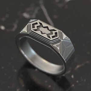 Dwarven-Inspired 925 Sterling Silver Ring, Handmade Fantasy Craftsmanship, Unique Artisan Creation, Perfect for Mythology & Adventure Lovers