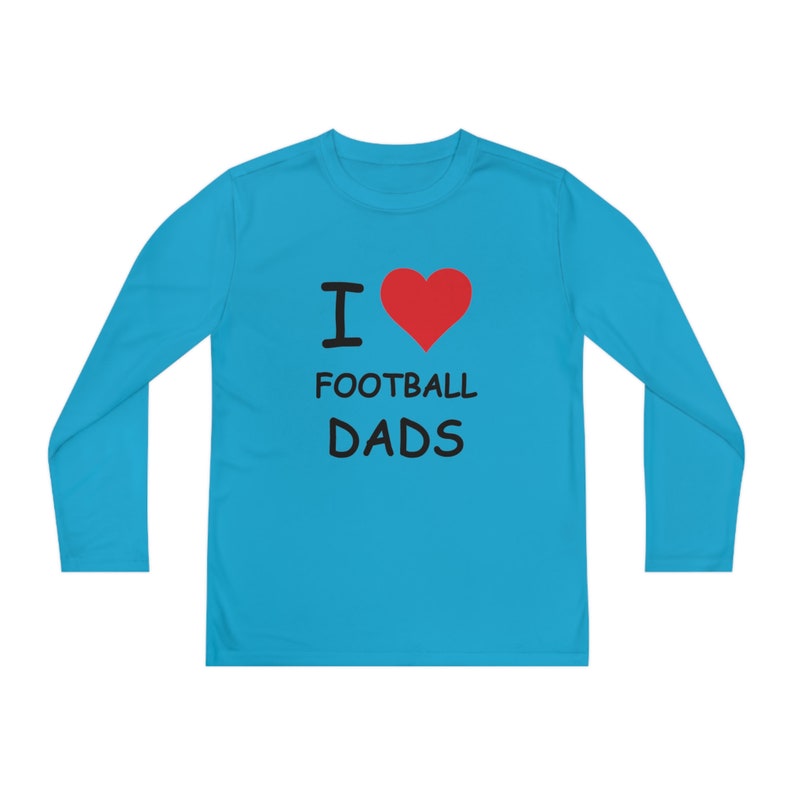 I Love Football Dads Kids Long Sleeve Tee zdjęcie 2