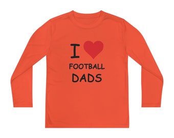 I Love Football Dads Kids Long Sleeve Tee