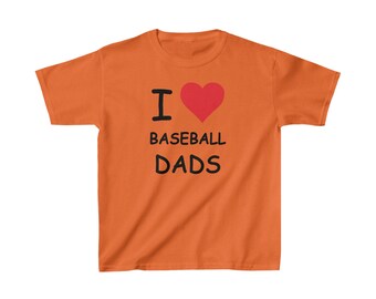 I Love Baseball Dads Kids Tee