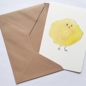 Cartolina collage acquerello di uccellino ∣ Stampa illustrata A6 ∣ Illustrazione carina e minimalista della natura
