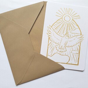 Cartolina d'oro gufo volante ∣ stampa illustrata a6 ∣ graziosa arte animale di ispirazione medievale