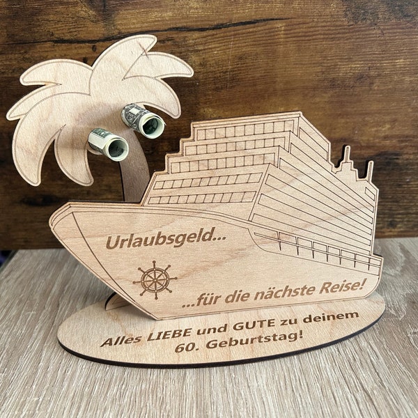 Geldgeschenk Geburtstag personalisiertes Geschenk Urlaub Geburtstagsgeschenk Reise Schiff Kreuzfahrt