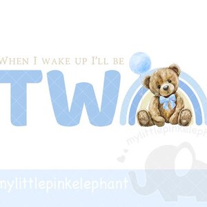 Teddy Bear Blue Balloons 2nd Birthday PNG, First Birthday Sublimation Design, Blue Two, Baby boys First Birthday, Instant Digital Download