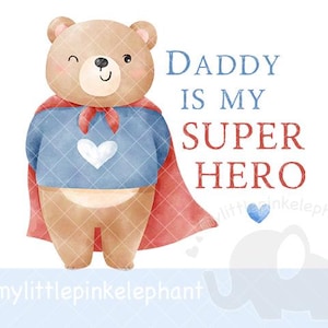 Papa du bist mein Super Hero Bear Sublimationsdesign, PNG, Vatertagskartendesign, Papa, Papabär, sofortiger digitaler Download