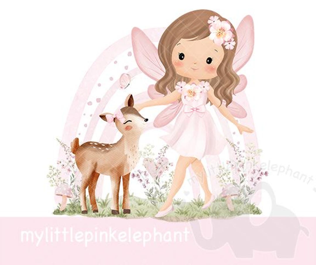 Woodland Fairy & Deer PNG, Ballerina Fairy Sublimation Design, Fairy ...