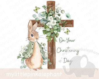 Flopsy Cross le jour de notre baptême png, bouquet de fard à joues, baptême, fichier PNG, religion PNG, sublimation, UV, téléchargement numérique