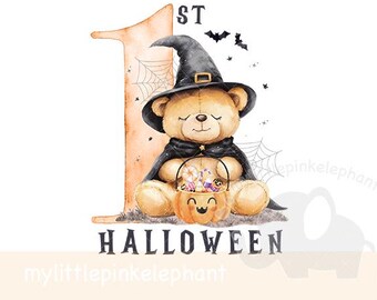 2025 Meu Primeiro Halloween PNG, Design de Clipart de Halloween para Sublimação, Camiseta de Bebê do 1º Halloween, Sacola de Guloseimas de Halloween, Download Instantâneo