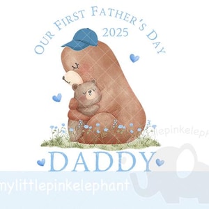 Première sublimation conception fête des pères, fête des pères PNG, conception sublimation ours en peluche, conception de sublimation gilet bébé, première fête des pères PNG