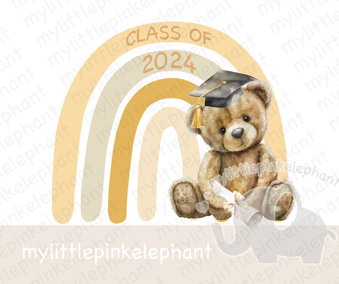 Graduation Png, Cap and Gown, Teddy Bear, Class Of, Sublimation Clipart