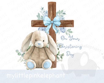 Flopsy Cross le jour de votre baptême png, bouquet de fard à joues, baptême, fichier PNG, religion PNG, sublimation, UV, téléchargement numérique