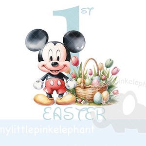 Topolino Il mio primo coniglietto pasquale Design a sublimazione, Blu La mia prima Pasqua, PNG, Topolino pasquale, 1a Pasqua, Download digitale istantaneo