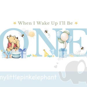 Winnie de Poeh 1e verjaardag PNG, Happy Birthday sublimatieontwerp, 1e verjaardag, eerste verjaardag Winnie Design, instant digitale download