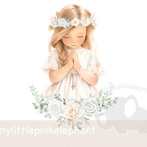 Comunione delle bambine PNG, Design a sublimazione, Download digitale della comunione, Comunione PNG, Calice della comunione, Mani in preghiera, Cresima PNG