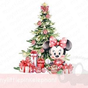 Klassische Minnie Maus 1. Weihnachten PNG, Babys 1. Weihnachten T-Shirt Sublimation, mein erstes Weihnachten, Feiertage, Sofort Digital, UV / DTF