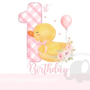 Eine Ente PNG, Ente 1. Geburtstag Sublimationsdesign, Gummiente Geburtstagsfeier Dekor, gelbe Entenparty, Enten, sofortiger digitaler Download