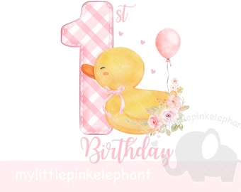One Duck PNG, Duck 1st Birthday Sublimation Design, Rubber Ducky Birthday Party Decor, Yellow Duck Party, Ducks, Instant Digital Download