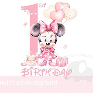 My First Minnie Mouse Birthday Girl, Disney Minnie Mouse Birthday Shirt, Disneyland Kids Birthday Shirt,  Girls Birthday, Instant download