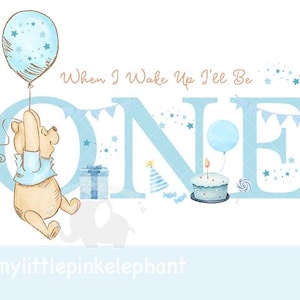 Winnie l'ourson 1er anniversaire PNG, joyeux anniversaire sublimation Design, 1er anniversaire, premier anniversaire Winnie Design, téléchargement immédiat