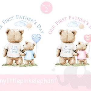 Première sublimation conception fête des pères, fête des pères PNG, conception sublimation ours en peluche, conception de sublimation gilet bébé, première fête des pères PNG
