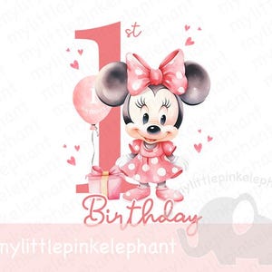 My First Minnie Mouse Birthday Girl, Disney Minnie Mouse Birthday Shirt, Disneyland Kids Birthday Shirt,  Girls Birthday, Instant download