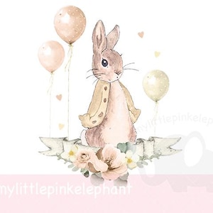 Peter Rabbit, Birthday, beige, png download, transparent background, 1st birthday, first keepsake, sublimation design, digital download,